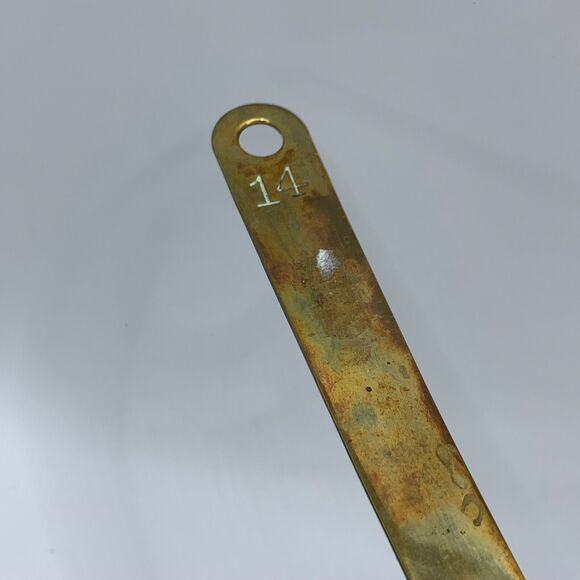 Vintage Brass Plated Number 14 Brass Pouring Melting Milk Butter Coffee ladle - Picture 6 of 10